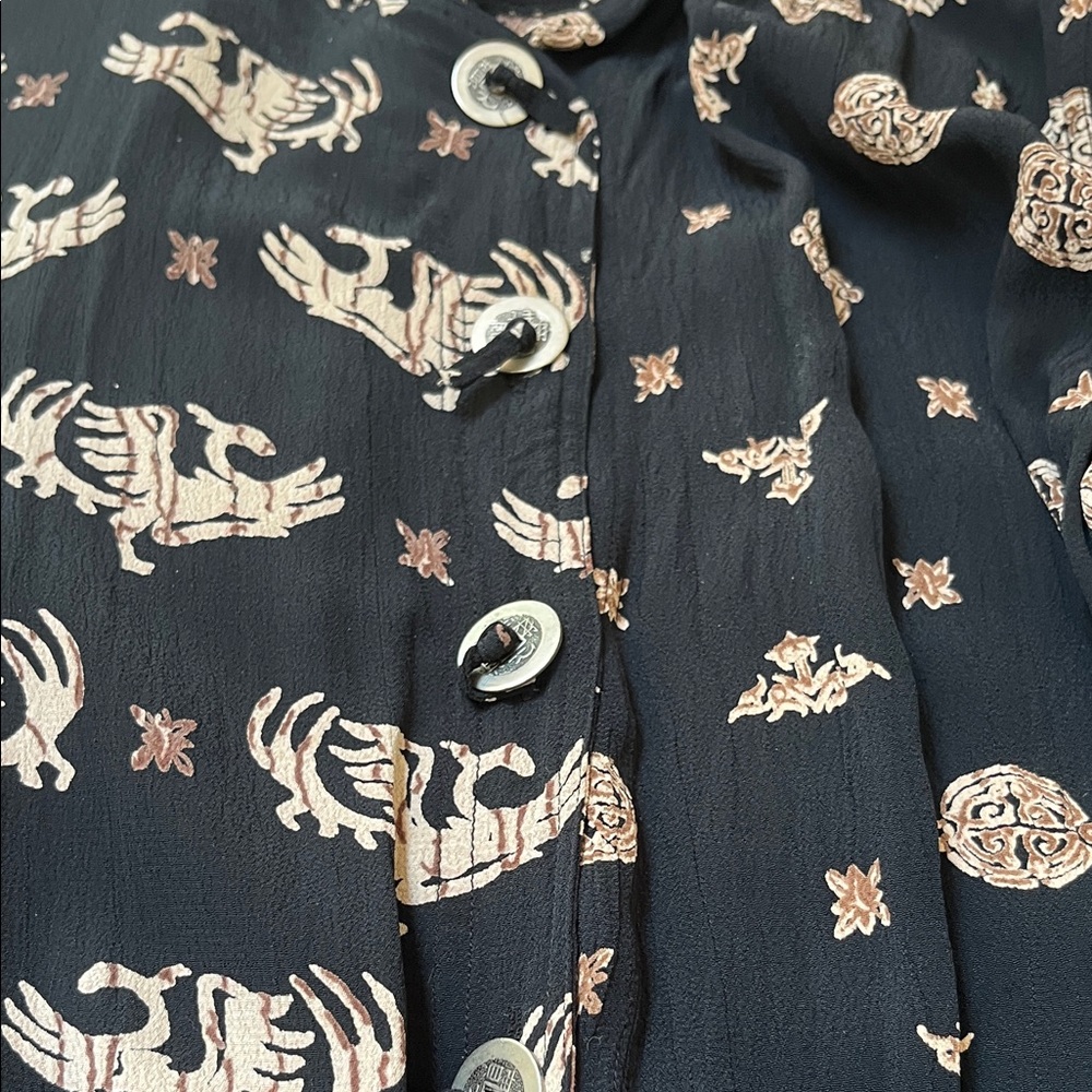 Chico's Black & Beige Patterned Button Down Jacke… - image 7